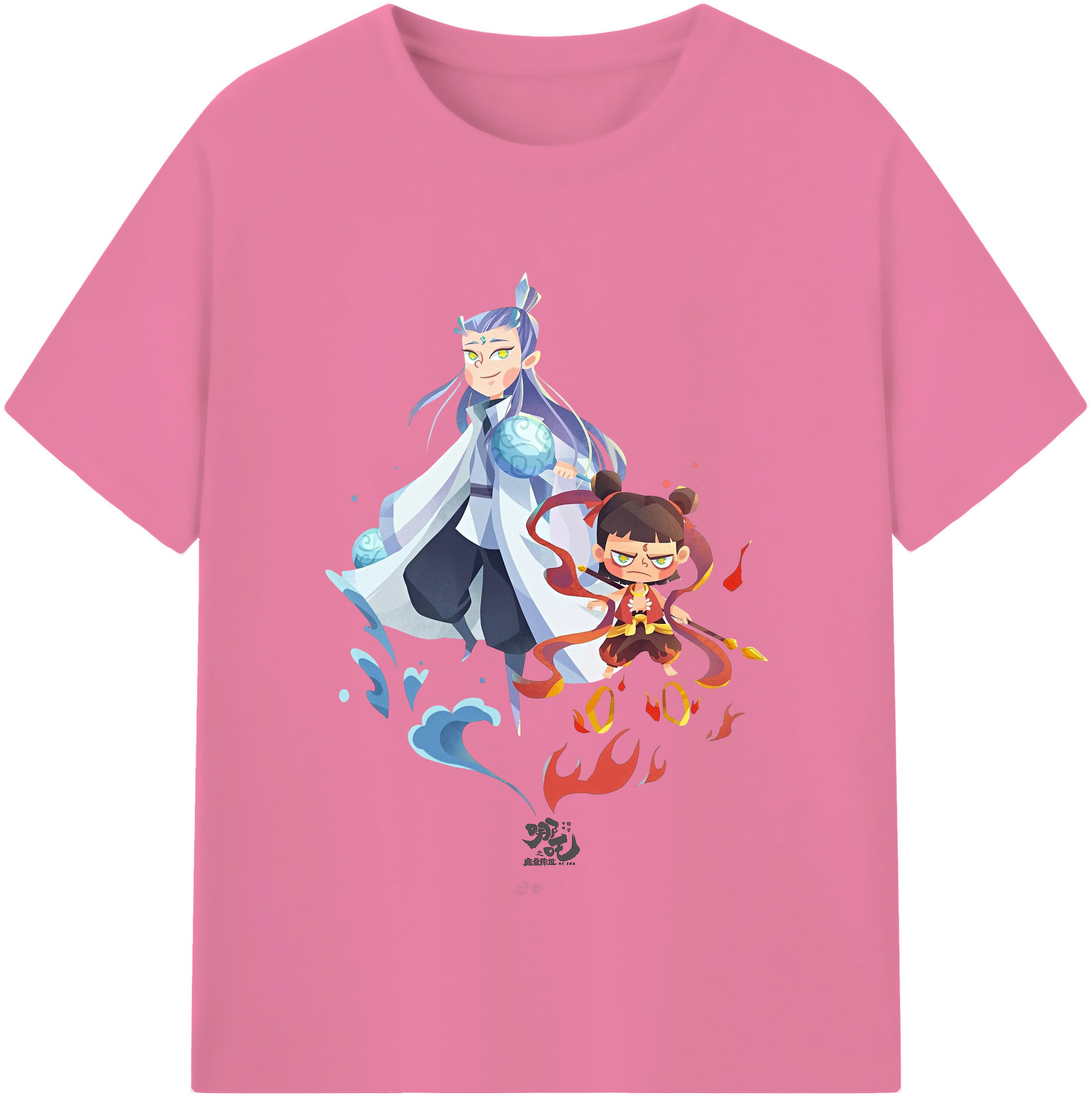 （画像用） Ne Zha 2 ナタ 魔童の大暴れ 綿100％半袖Tシャツ（フロントプリント）